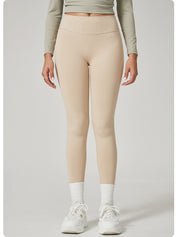 Khaki High-Waisted Butt Lift Yoga Pants for Women - Peach Hip Design, Full-Length Leggings, Workout and Fitness Activewear size XL