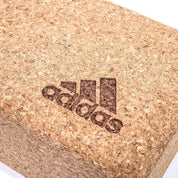 Adidas Cork Yoga Block for Home Gym Fitness and Pilates, Brown Exercise Tool
