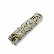 Wildcrafted White Sage Smudge Sticks Four Pack featuring white sage smudge bound with yellow string