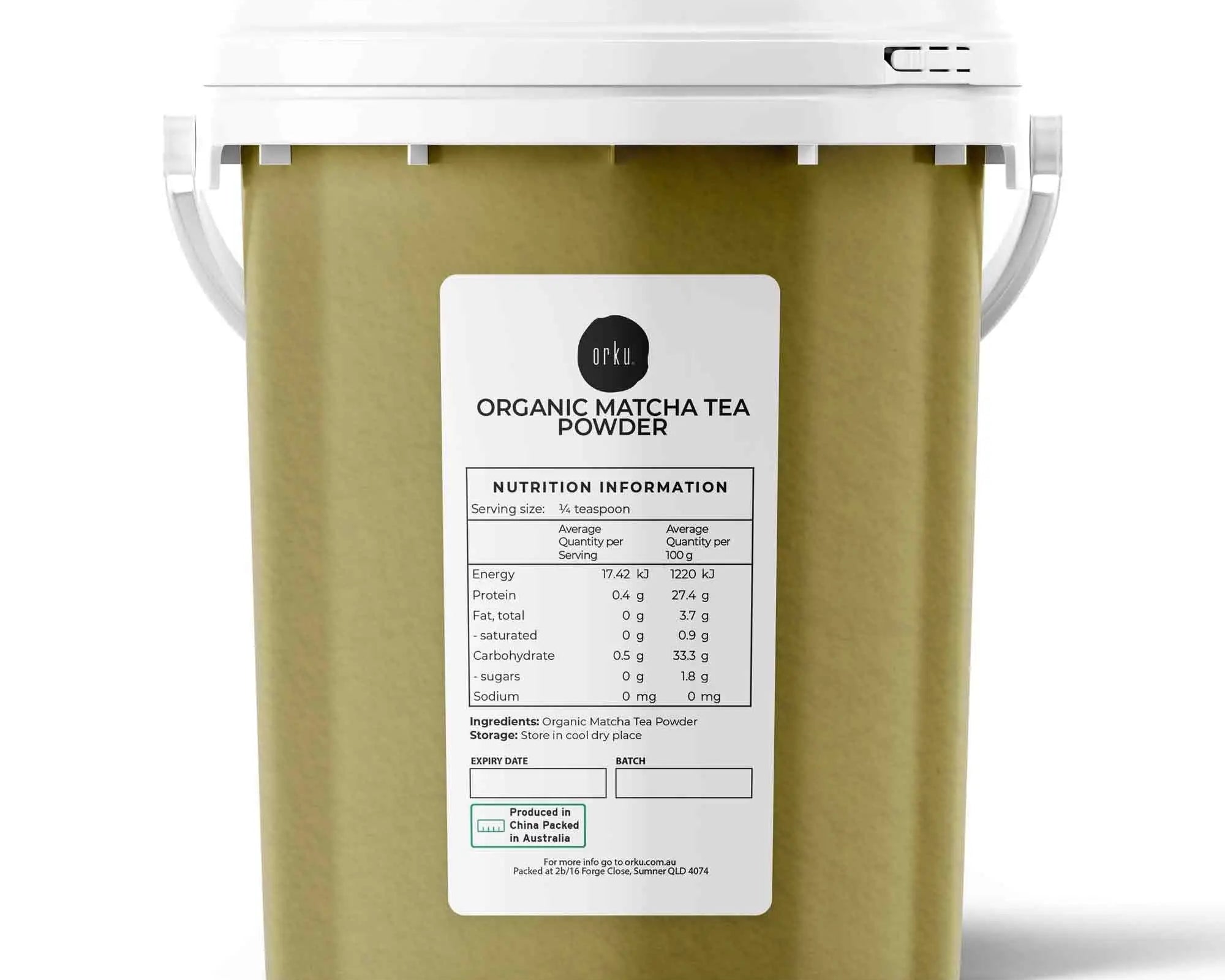 Matcha Powder Bulk 600g Tub Bucket Camellia Sinensis Green Tea Leaf