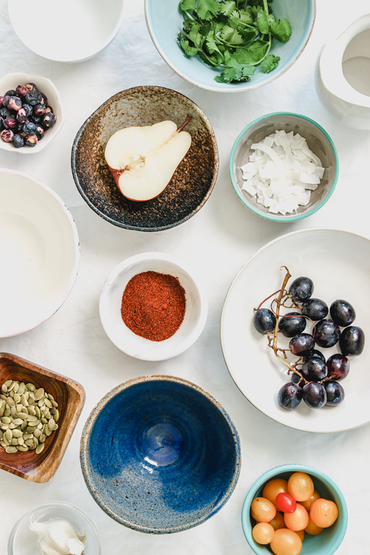 whole nutritious food on plates