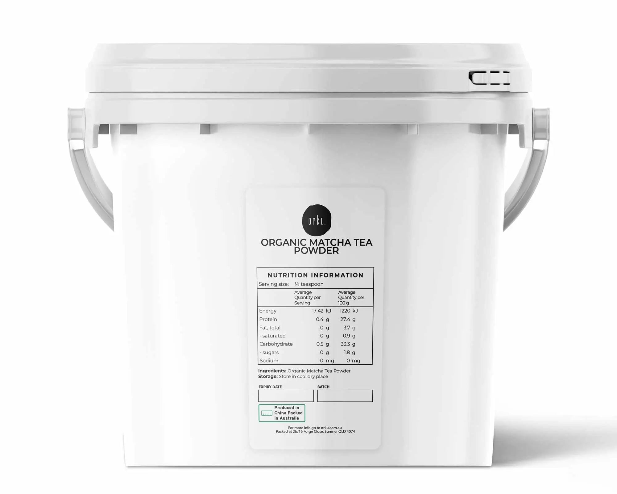 Matcha Powder Bulk 2.5Kg Tub Bucket Camellia Sinensis Green Tea Leaf