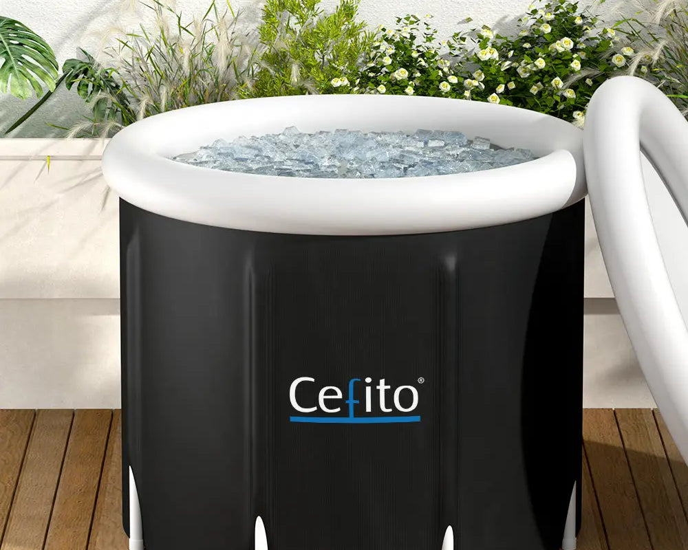 portable ice bath full od ice and water