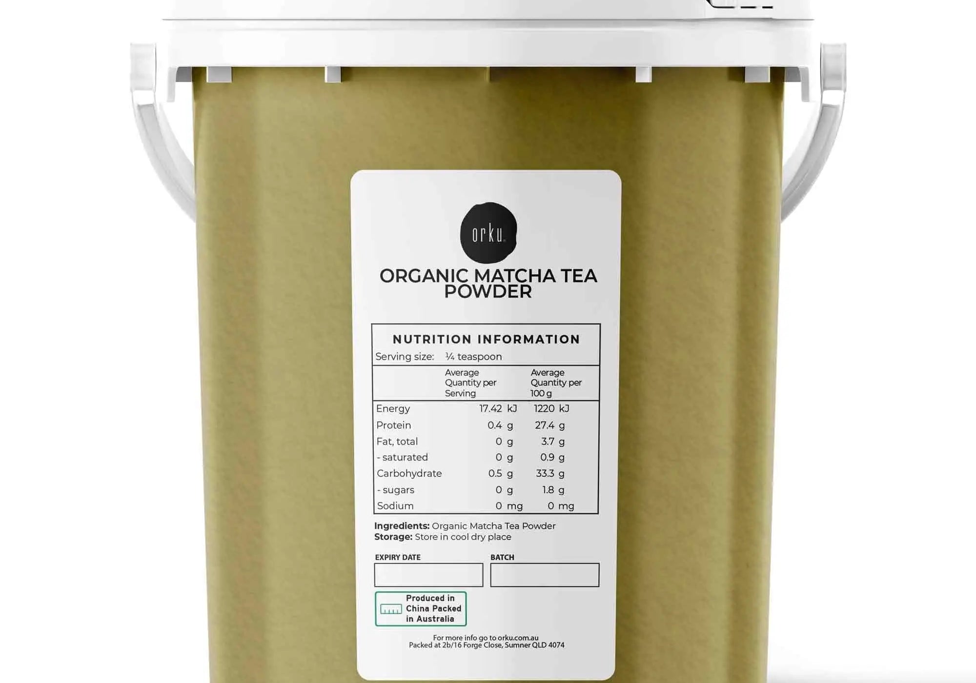 Matcha Powder Bulk 600g Tub Bucket Camellia Sinensis Green Tea Leaf