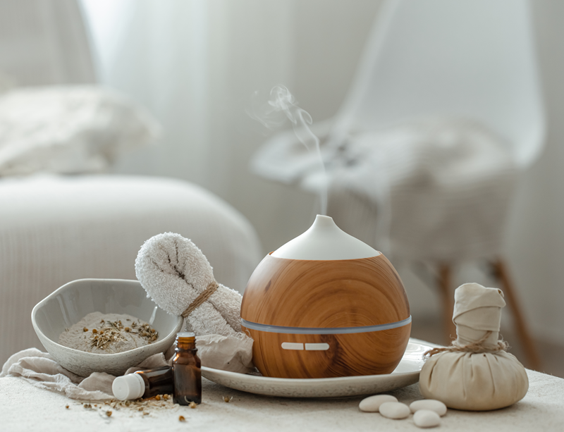 essential oil diffuser with matching home decor