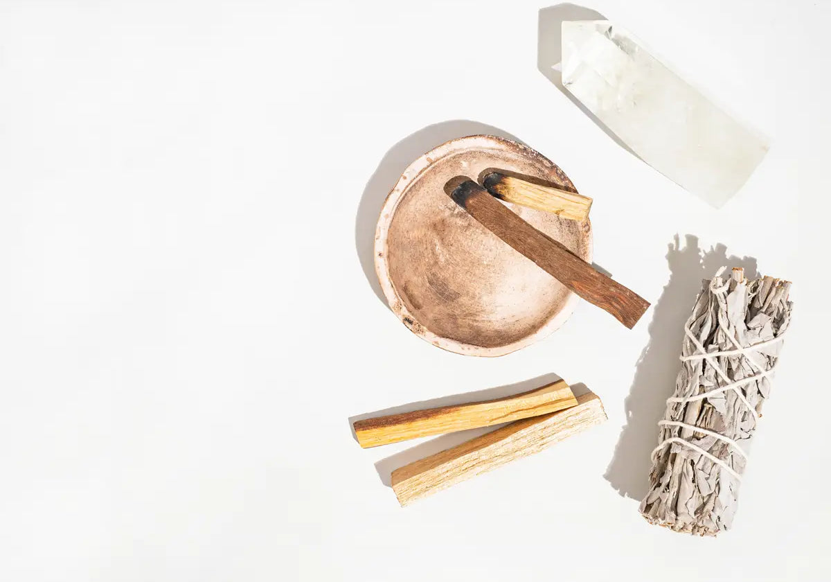 smoke cleansing tools and crystal