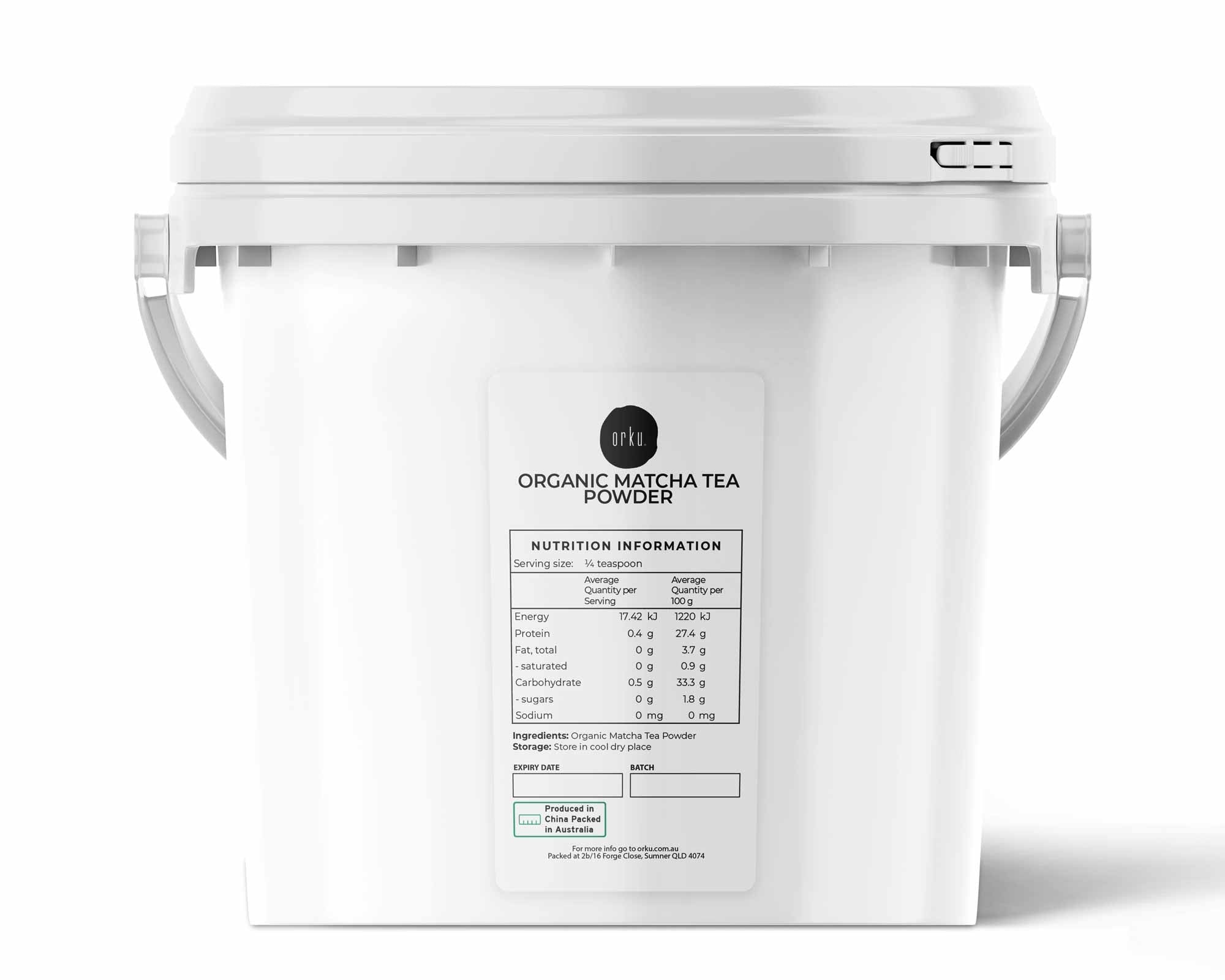 Matcha Powder Bulk 2.5Kg Tub Bucket Camellia Sinensis Green Tea Leaf