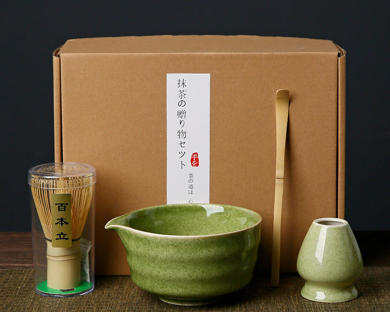 Matcha Whisk Complete Matcha Tea Ceremony Set - 4-Piece Japanese Traditional Whisk, Bowl, Whisk Holder & Scoop for Authentic Preparation at Home