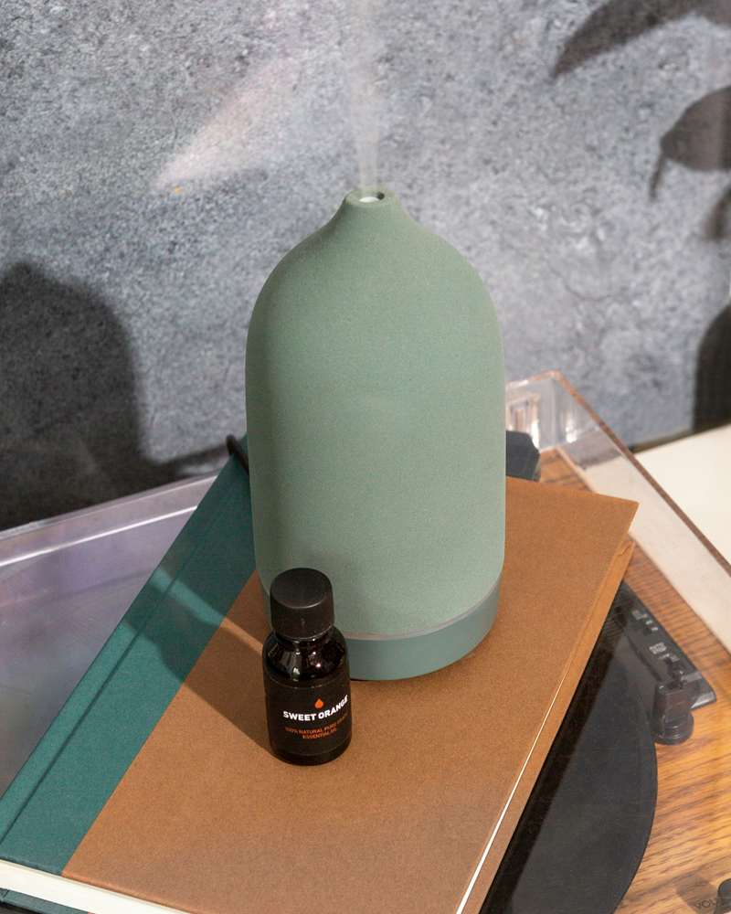 olive green essential oil diffuser