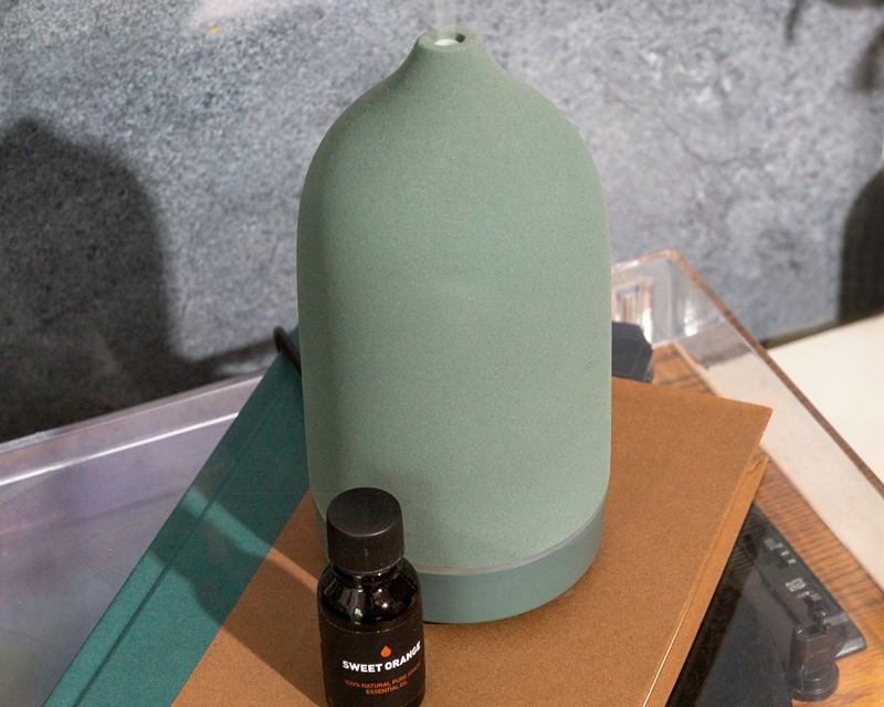 olive green essential oil diffuser