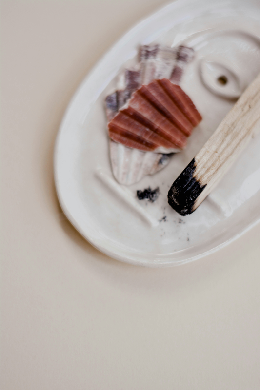 palo santo smudge stick on dish