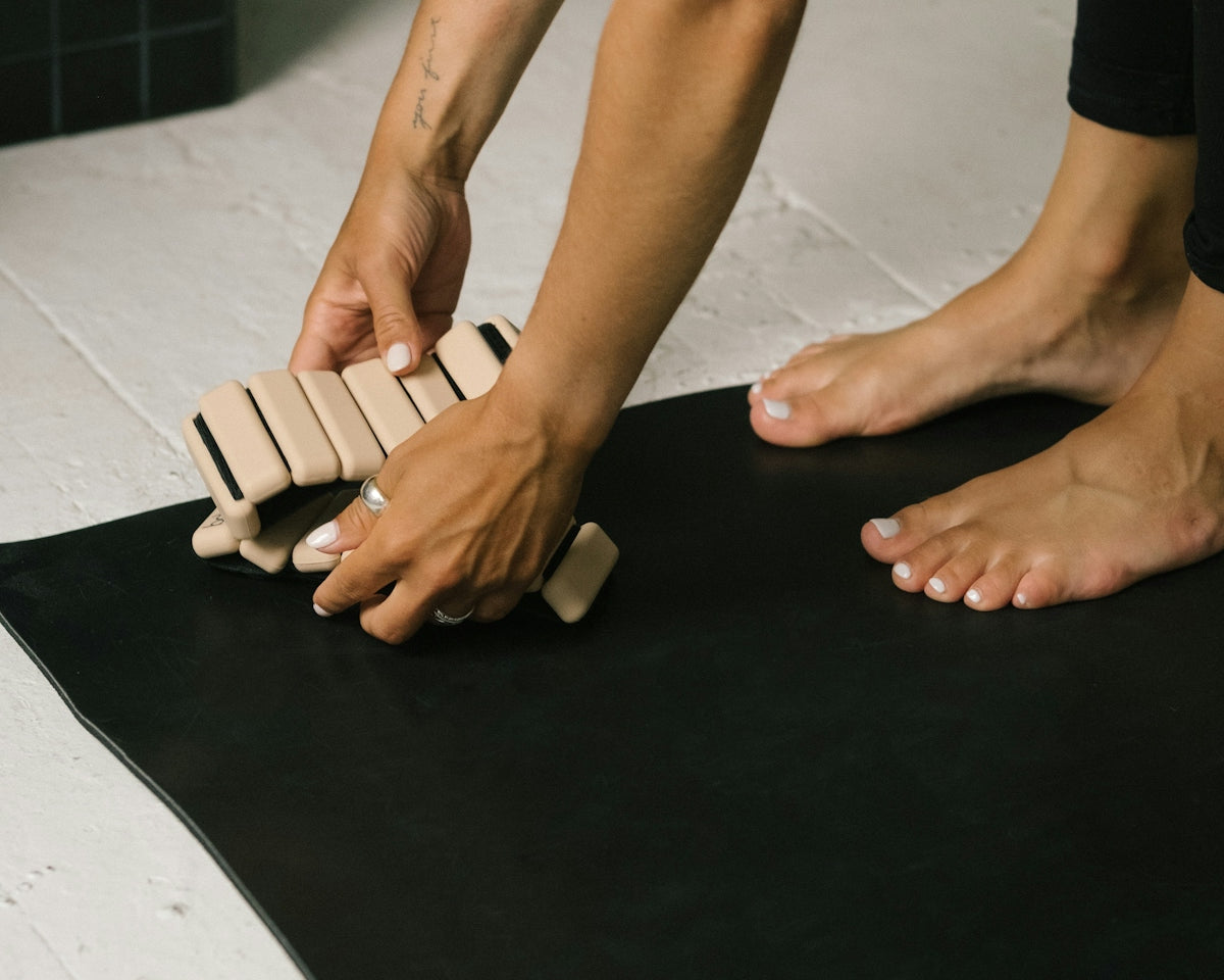 a pair of feet with sandals