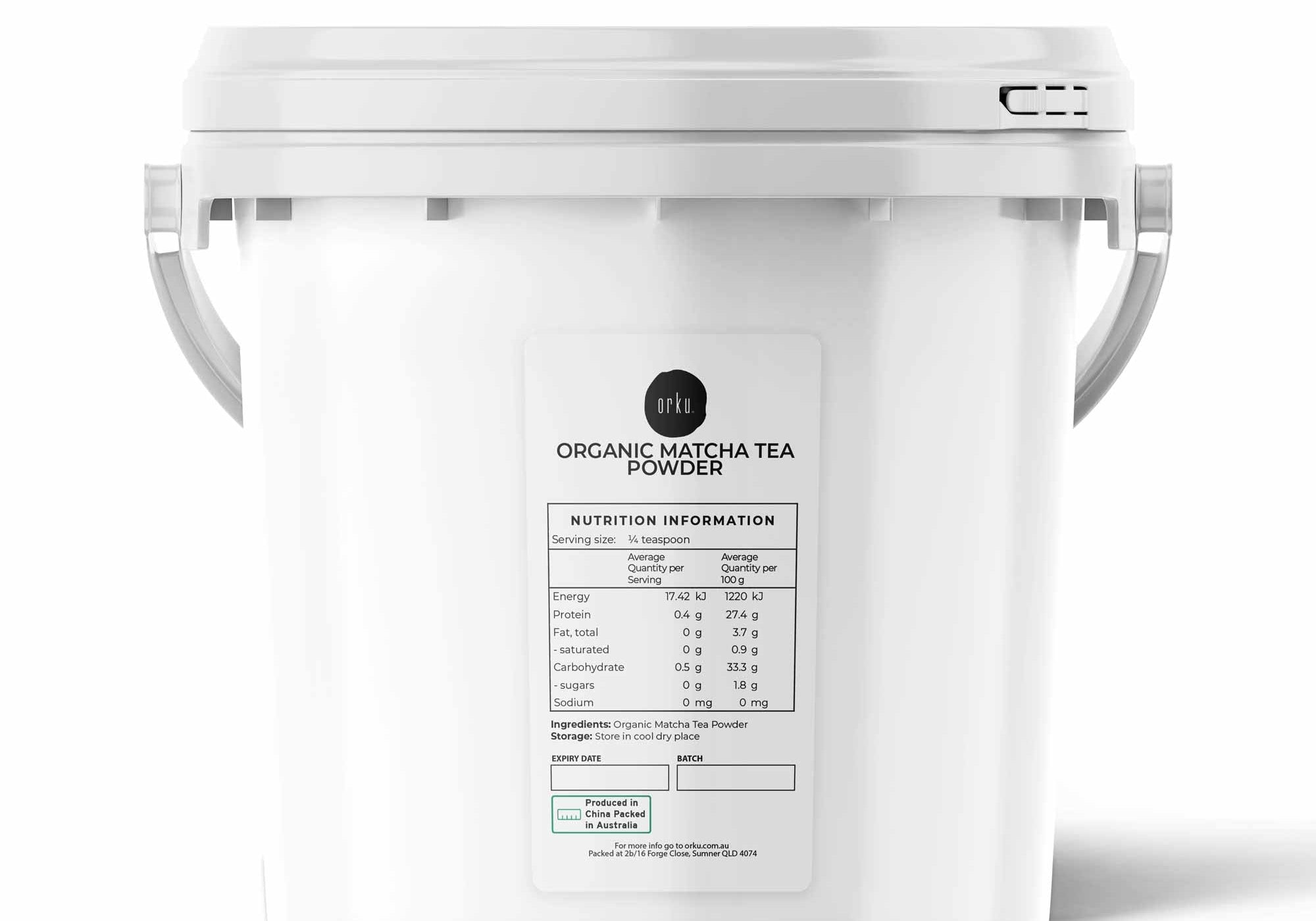 Premium Matcha Powder Bulk 2.5Kg Tub Bucket Camellia Sinensis Green Tea Leaf