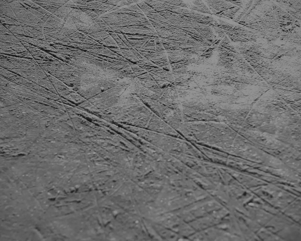 a black and white photo of a hockey rink