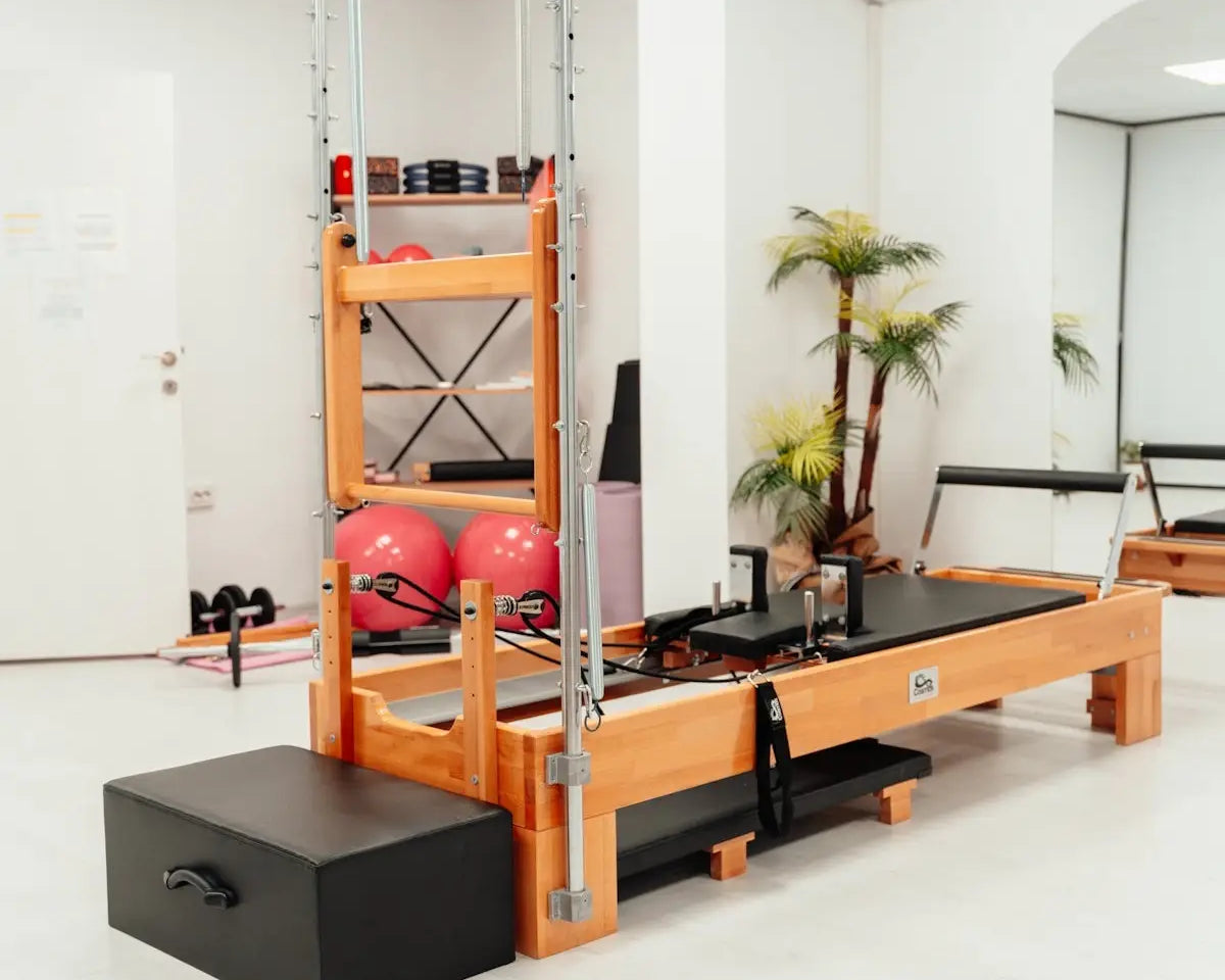 a gym with a treadmill and exercise equipment