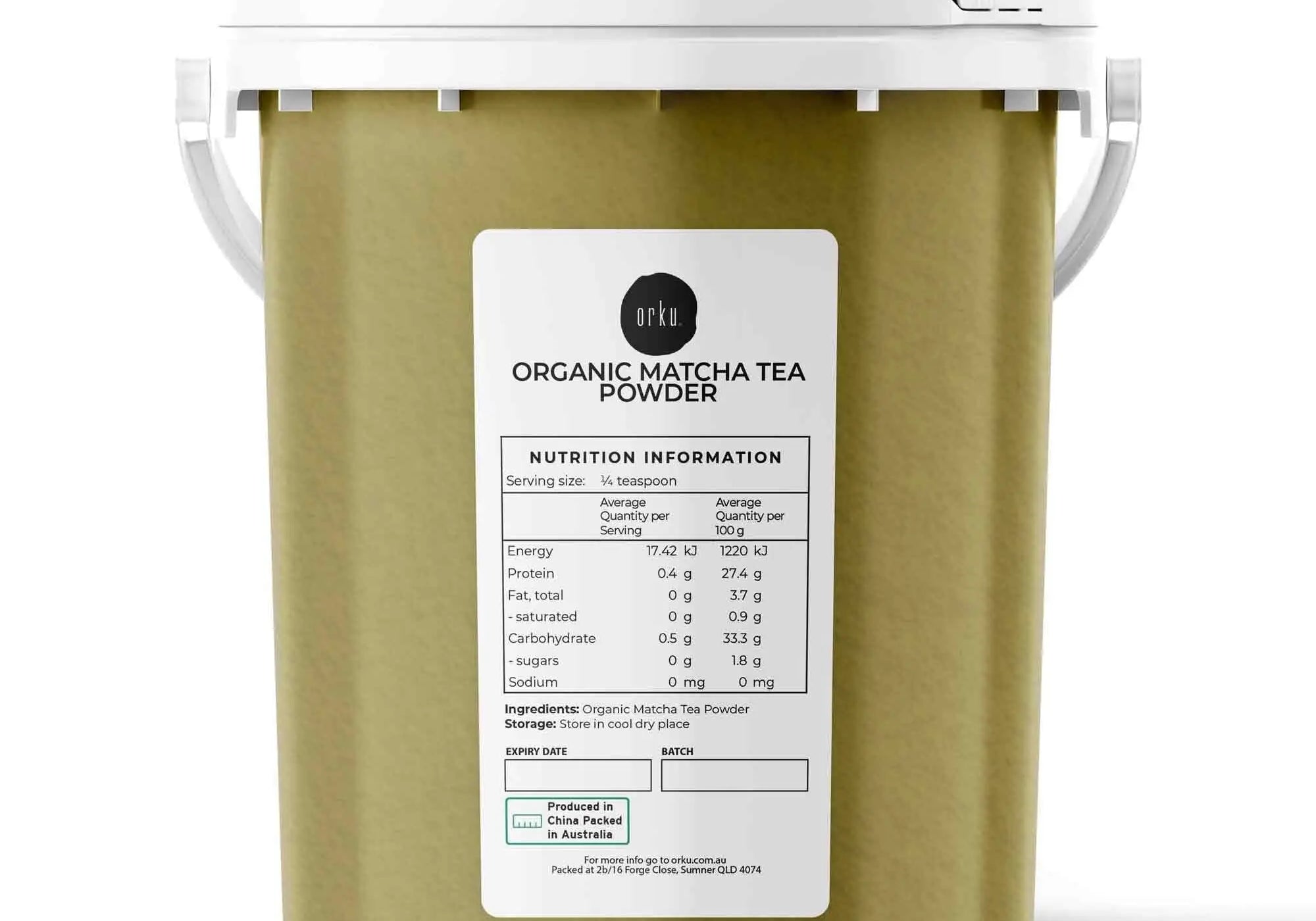 Matcha Powder Bulk 600g Tub Bucket Camellia Sinensis Green Tea Leaf