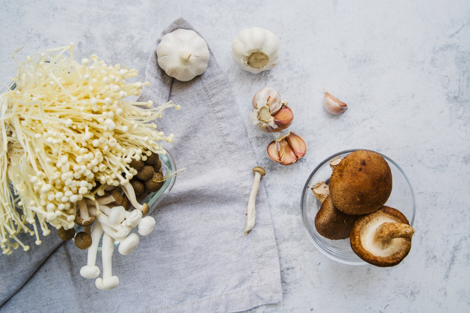 medicinal mushrooms on table