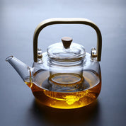 1000ml Glass Teapot Tea Pot Coffee Kettle With Bamboo Handle Japanese Style - Food & Beverage > Pantry > Teas &