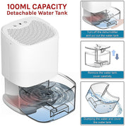 1000ML Mini Dehumidifier Portable Air Dryer Office Moisture Absorber Machine - Appliances > Aroma Diffusers &