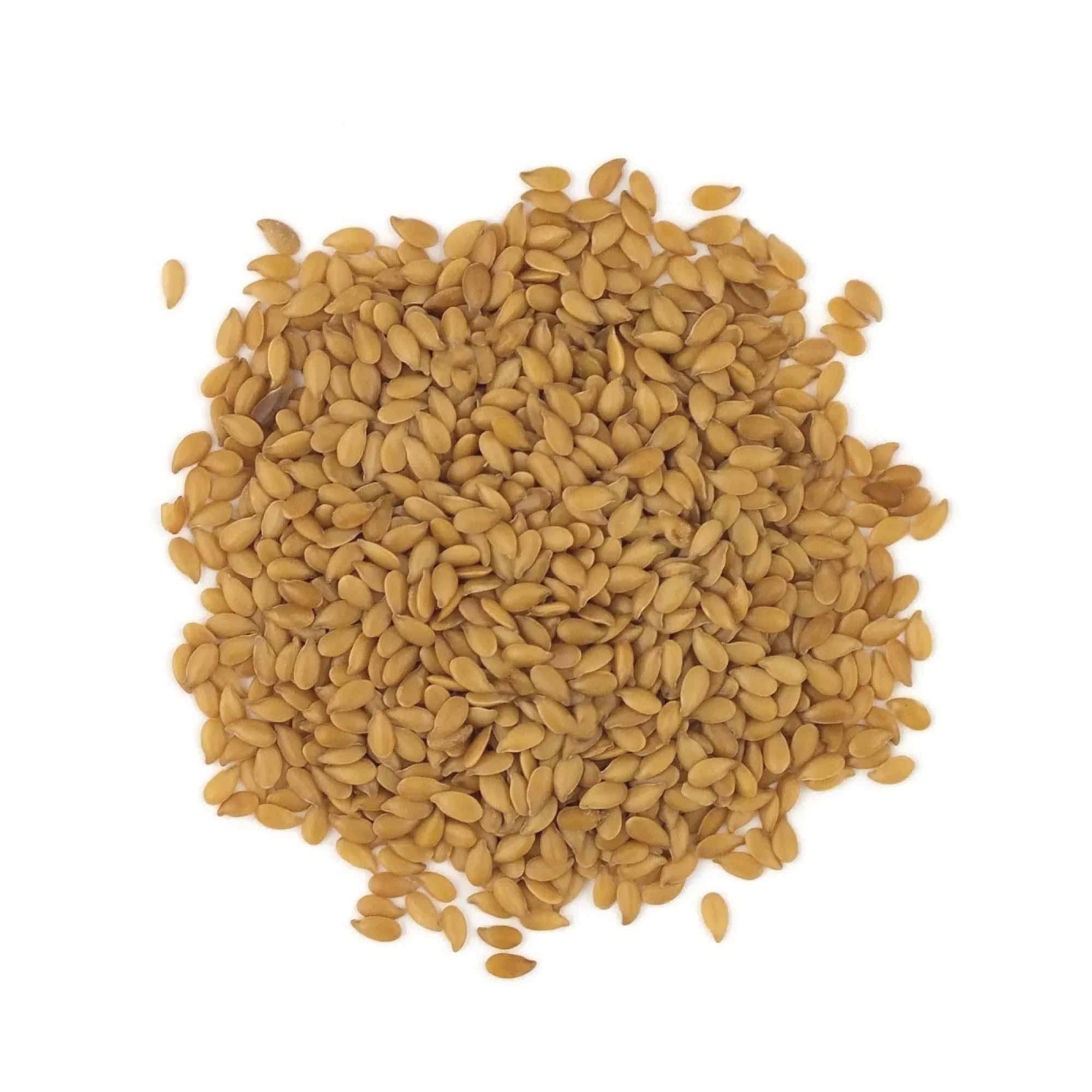 Golden Flaxseed clustered in a pile, showcasing organic golden linseed whole grain