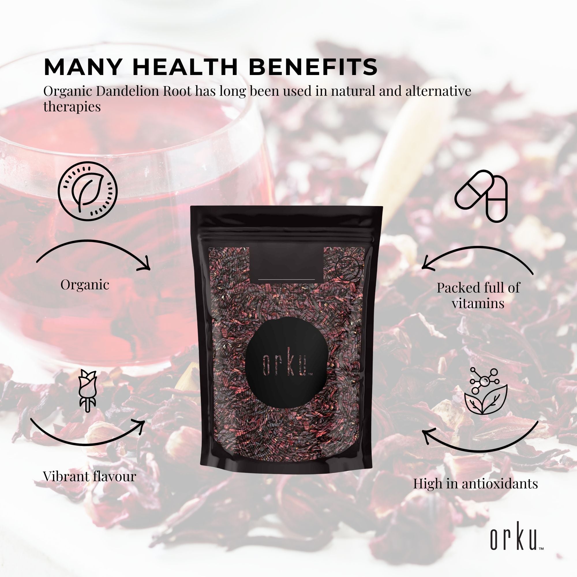 100g Organic Hibiscus Rosella Flower Crushed - Dried Herbal Tea Supplement - Electronics > Battery Chargers & Power >