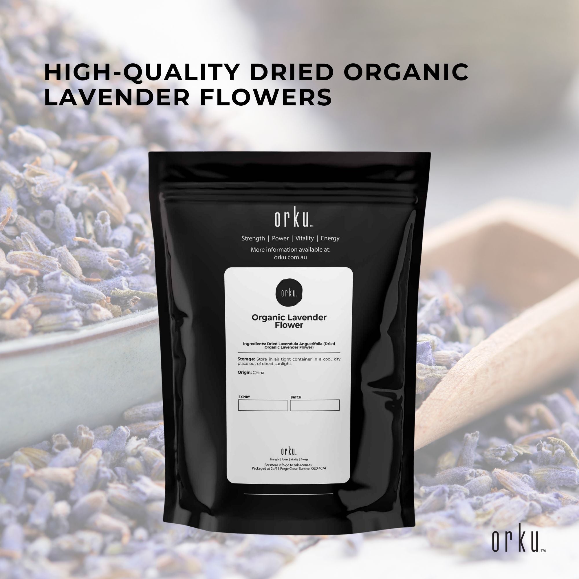 100g Organic Lavender Flower - Dried Fragrant Lavendula Angustifolia - Food & Beverage > Pantry > Teas & Accessories