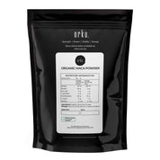 Black pouch of Organic Maca Powder, a super food Peruvian nutritional supplement