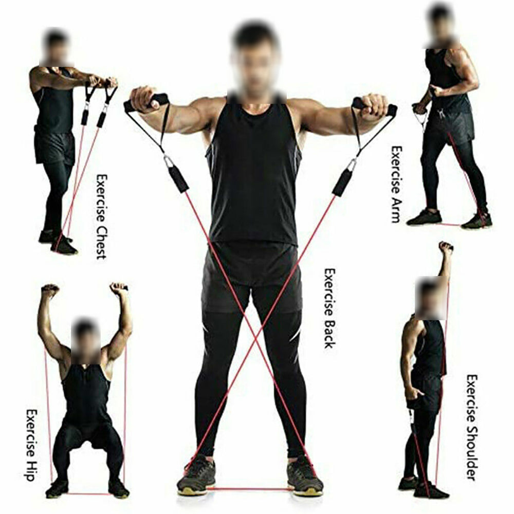 11Pcs/Set Pull Rope Belt Elastic Home Gym Fitness Exercise Resistance Band - Sports & Fitness > Exercise Gym & Fitness