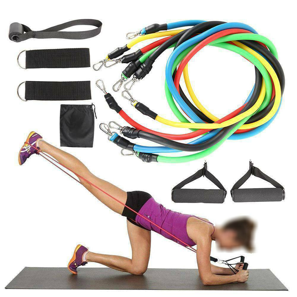 11Pcs/Set Pull Rope Belt Elastic Home Gym Fitness Exercise Resistance Band - Sports & Fitness > Exercise Gym & Fitness