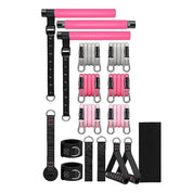 14pc Pilates Bar Kit with Resistance Bands & Belt – Home Fitness Pedal Puller