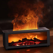 150ml White Humidifier with Fireplace Flames, 7-Color LED, Aromatherapy Diffuser, Remote Control, 3-Level Timer, Quiet Operation