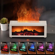 150ml White Humidifier with Fireplace Flames, 7-Color LED, Aromatherapy Diffuser, Remote Control, 3-Level Timer, Quiet Operation