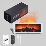 150ml White Humidifier with Fireplace Flames, 7-Color LED, Aromatherapy Diffuser, Remote Control, 3-Level Timer, Quiet Operation
