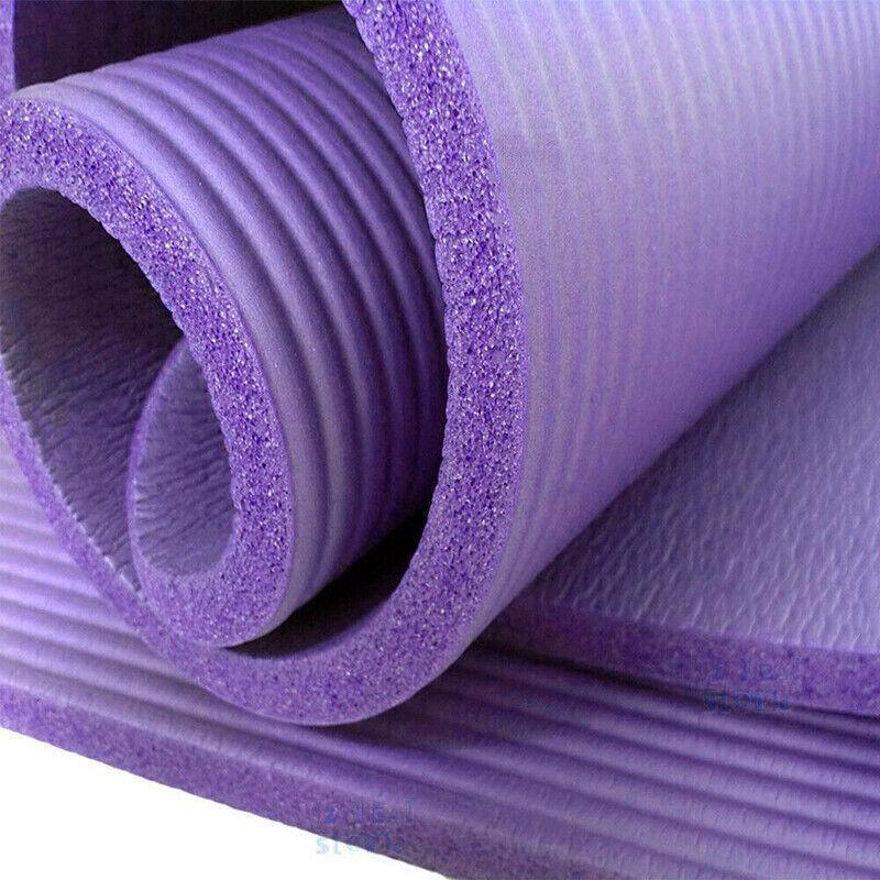 15mm Thick Premium Yoga Mat Pad NBR Nonslip Exercise Fitness Pilate Gym Durable - Purple