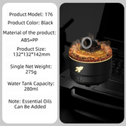 176 Black Simulation Turret Premium Diffuser & Humidifier - Smart Timer Ultrasonic Mister with Volcano Lava Crack Shell and Colorful Light