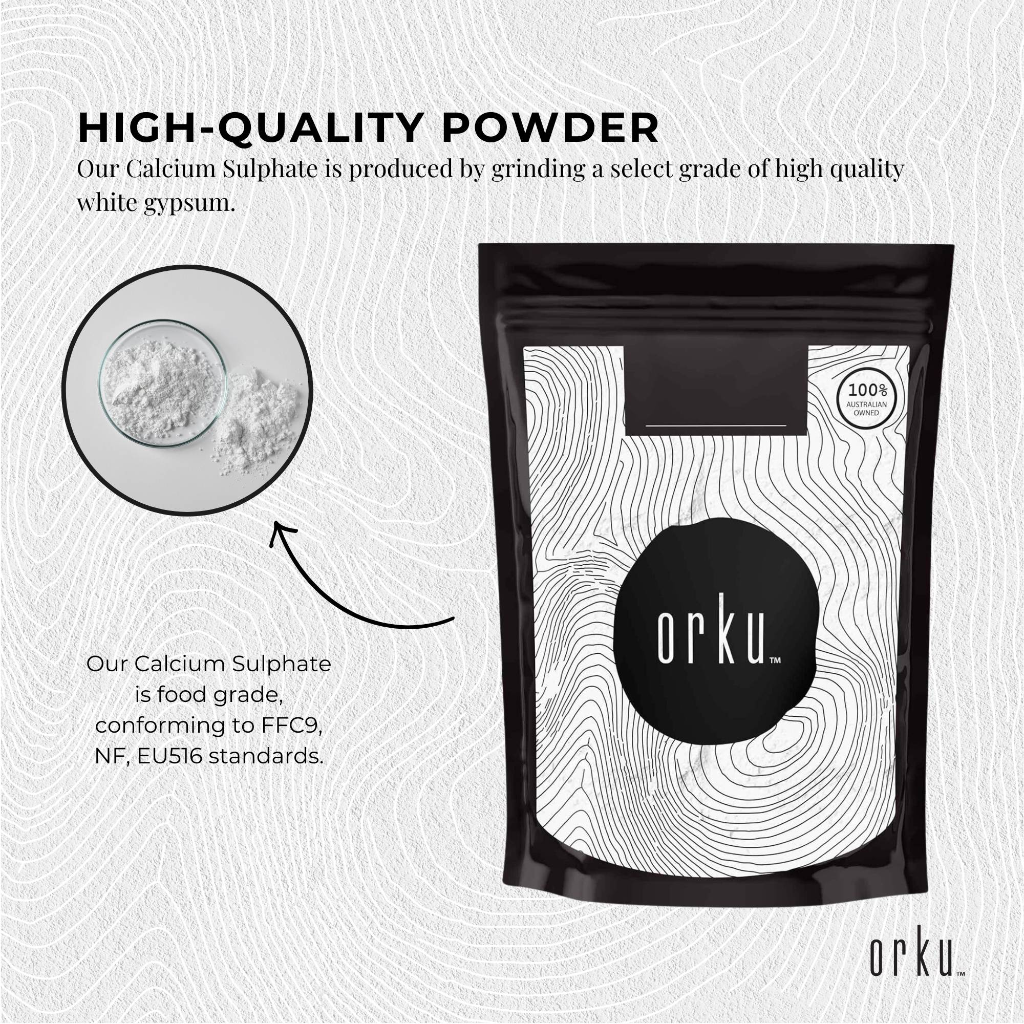 1Kg Calcium Sulphate Gypsum Powder - Food Grade Hydrous Sulfate - Commercial > Commercial Others > Distilling & Brewing