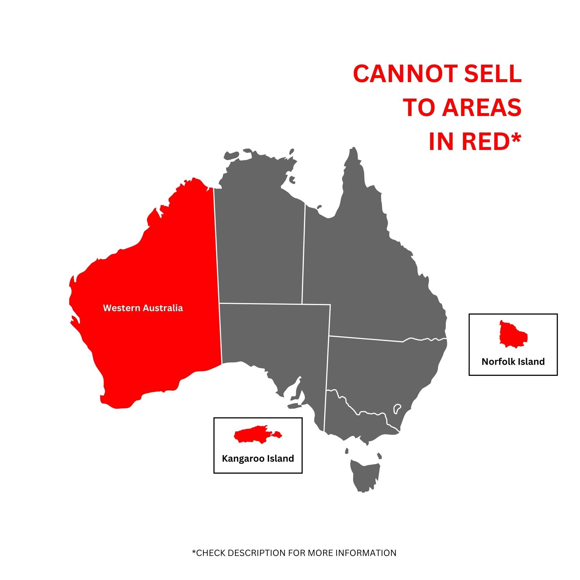 Map of Australia highlighting Western Australia for Orku’s Manuka Honey from local beekeepers