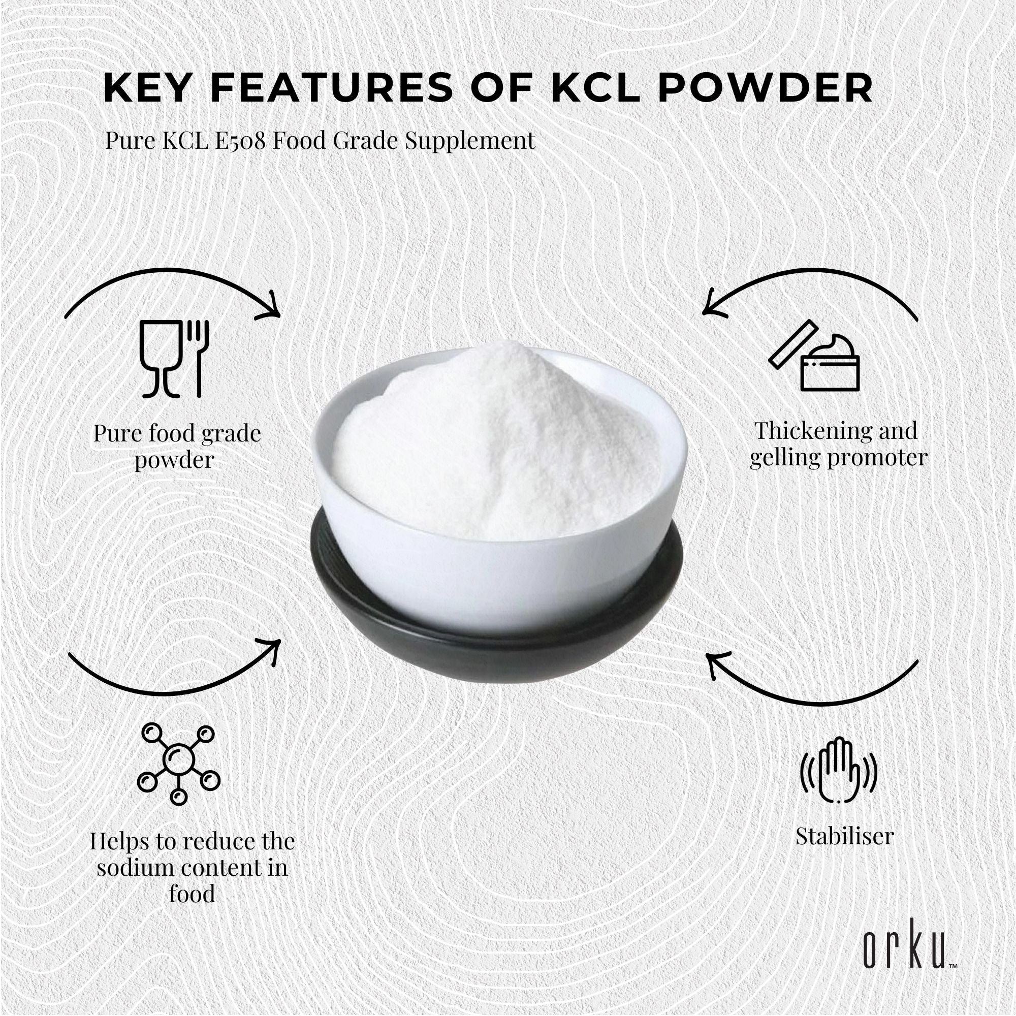 1Kg Potassium Chloride Powder - Pure E508 Food Grade Salt Substitute Replacer - Health & Beauty > Nutrition &