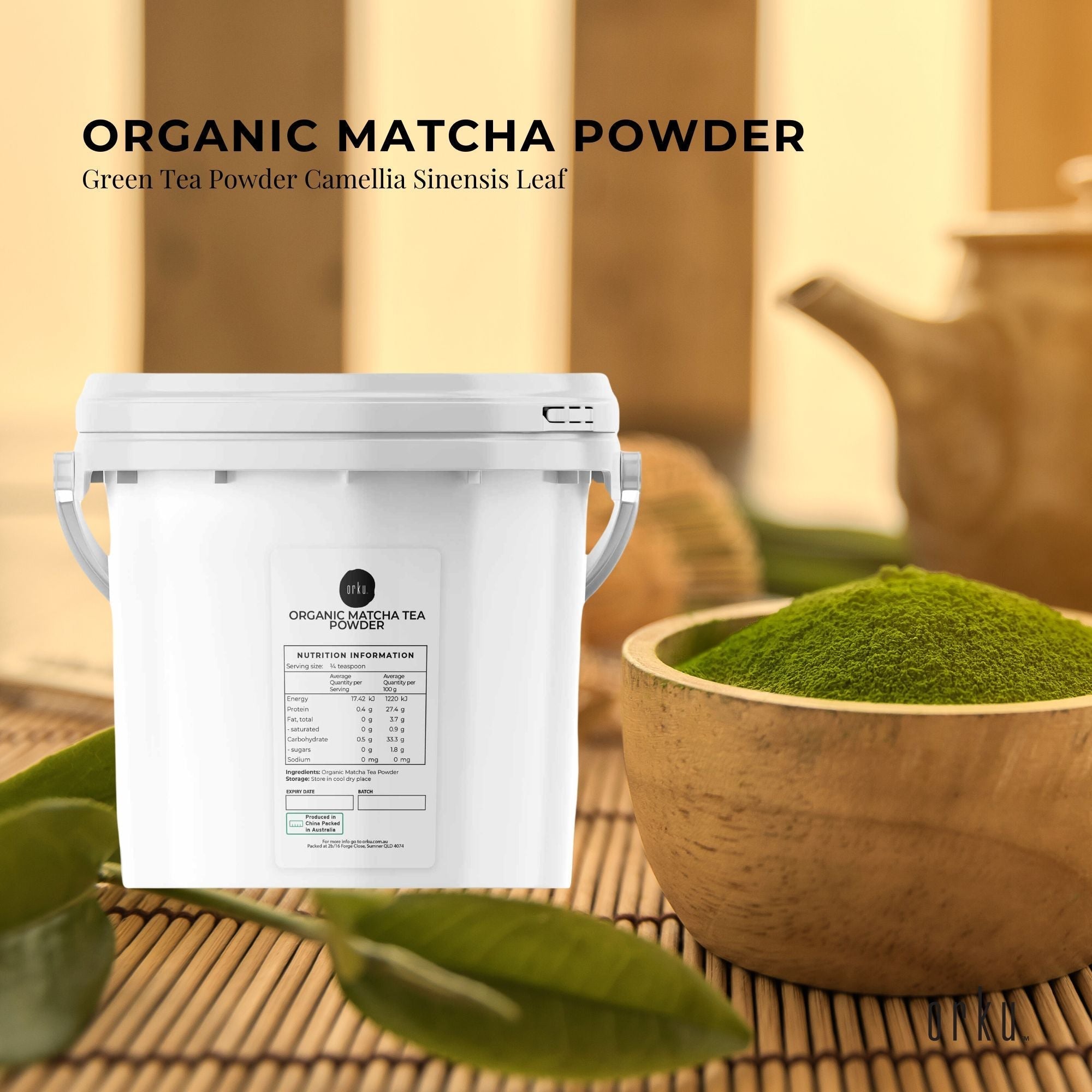 2.5Kg Organic Matcha Powder Tub Bucket Camellia Sinensis Green Tea Leaf - Health & Beauty > Nutrition & Supplements >