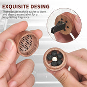 2-in-1 Car Aromatherapy Diffuser & Air Freshener, Portable Mini Wood Diffuser with Lava Stone, Essential Oil Vent Clip, 2 Charming Patterns