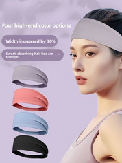 2 Pack Sports Headband with Silicone Sweat Guide Non-Slip Moisture Wicking Hair Band for Running Yoga Gym Fitness Quick Dry Breathable (Black & Purple)