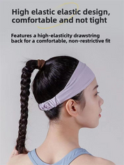 2 Pack Sports Headband with Silicone Sweat Guide Non-Slip Moisture Wicking Hair Band for Running Yoga Gym Fitness Quick Dry Breathable (Black & Purple)