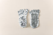 2 Pairs Grey Tie-Dye Non-Slip Premium Yoga Socks for Women - Five-Toe Cotton Blend Socks for Pilates and Indoor Sports