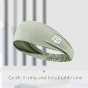 2 Pcs Cooling Sports Headband Moisture Wicking Sweatband for Running Gym & Yoga Non Slip Stretchy Hair Band Black & Green