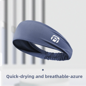 2 Pcs Cooling Sports Headband Moisture Wicking Sweatband for Running Gym & Yoga Non Slip Stretchy Hair Band Black & Blue