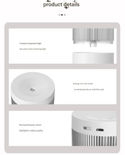 2-Piece White Mini Desktop Humidifier - Portable Mist Maker for Home and Car Use