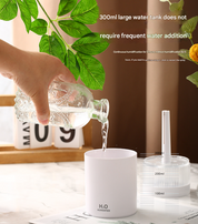 2-Piece White Mini Desktop Ultrasonic Wellness Humidifier - Portable Mist Maker for Home and Car Use