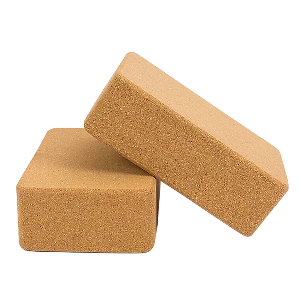 2 x Cork Yoga Block Organic Yoga Prop Accessory Exercise Brick - Sports & Fitness > Exercise Gym & Fitness > Yoga &