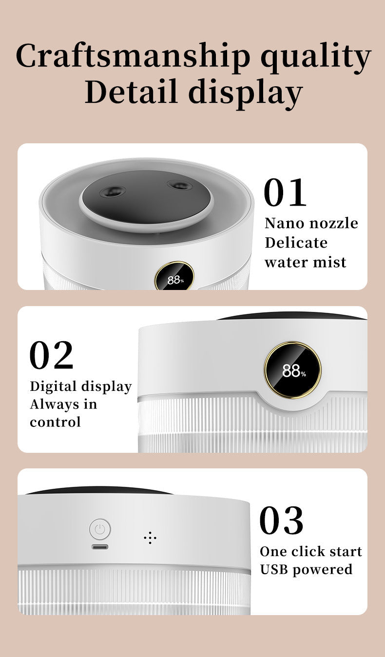 2000ML Large Capacity Ultrasonic Wellness Humidifier with LED Display - Silent Cool Mist Air Ultrasonic Wellness Humidifier for Home and Office