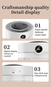 2000ML Large Capacity Ultrasonic Wellness Humidifier with LED Display - Silent Cool Mist Air Ultrasonic Wellness Humidifier for Home and Office